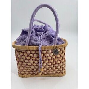 The Sak Eco-Friendly Handmade Knitted Inner Tote Handbag Women's Beige Purple